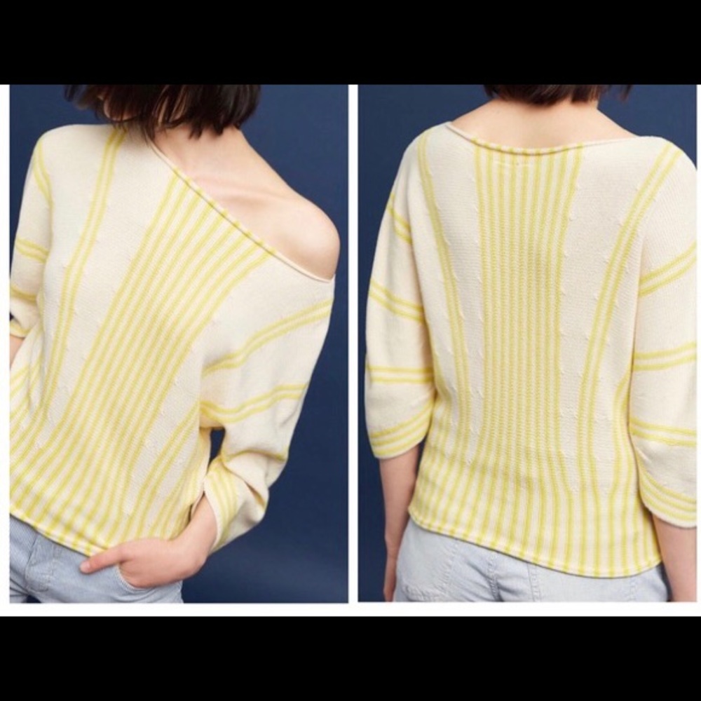Anthropologie Palma boat neck pullover sweater top